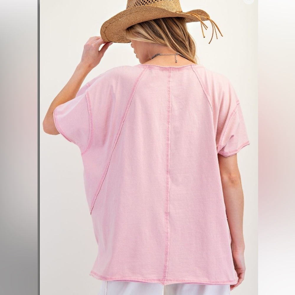 Easel Pink Floral Tee - Picture 3 of 4
